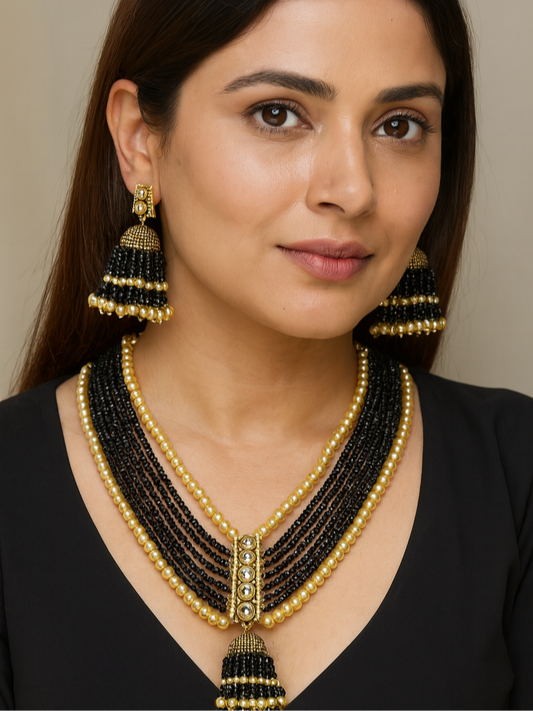 Mystic Glow Fusion Long Necklace set