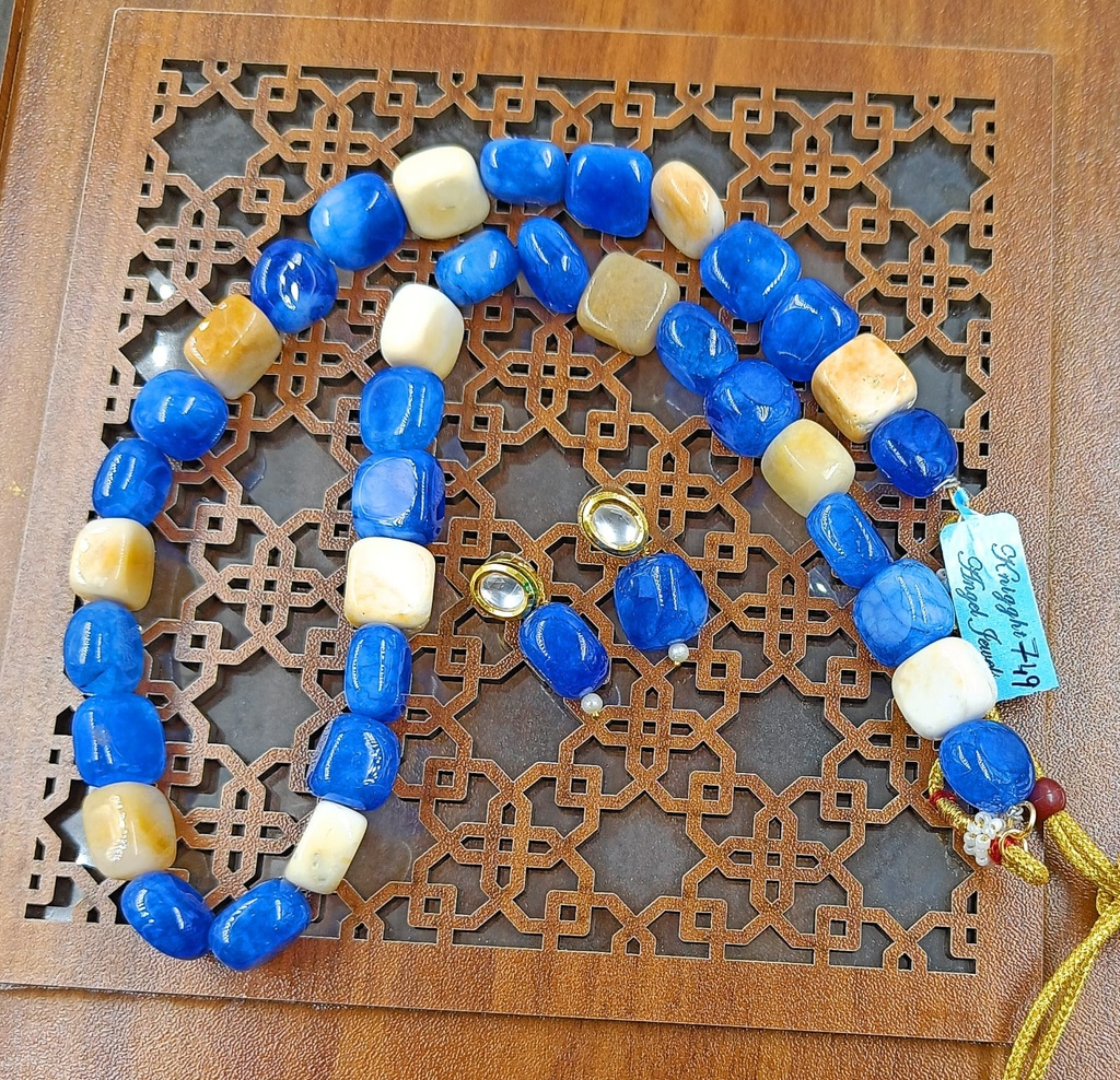Semiprecious stone mala set  blue 