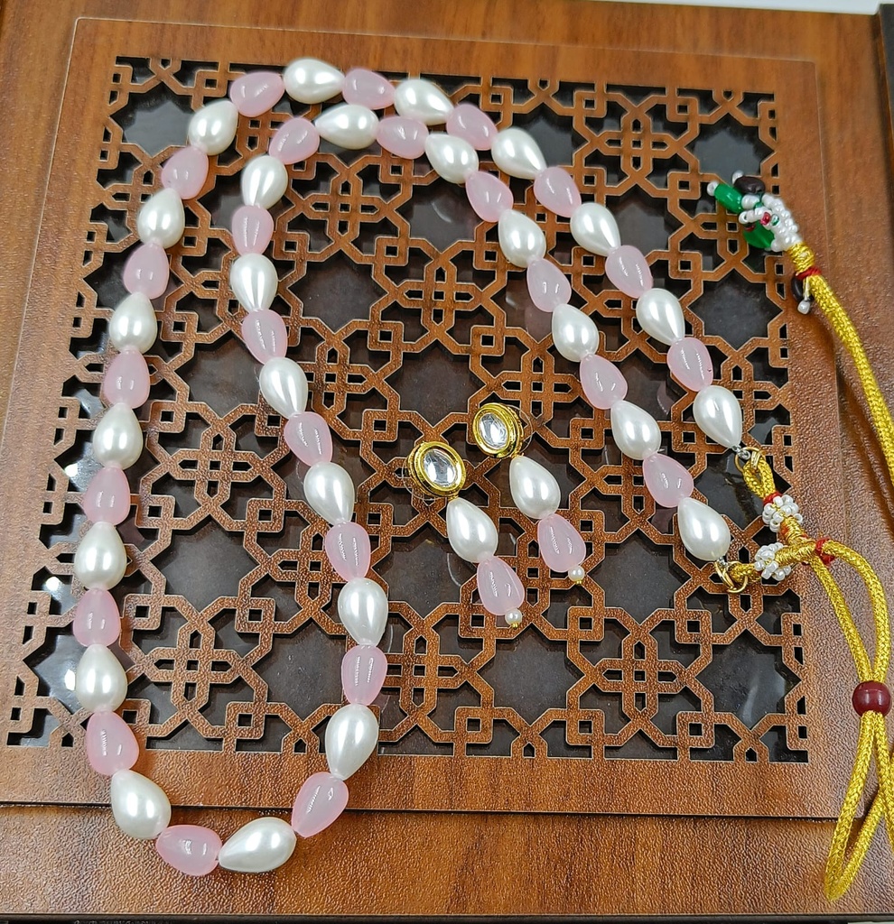 Semiprecious stone mala set  pink 