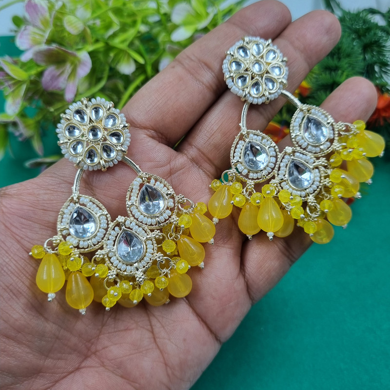 Opulent Reception Yellow 5 Earrings Set