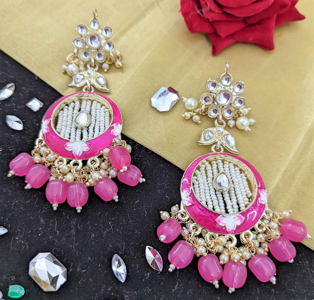 [ER66 RANI] Kundan Meenakari Earring  ER66 RANI