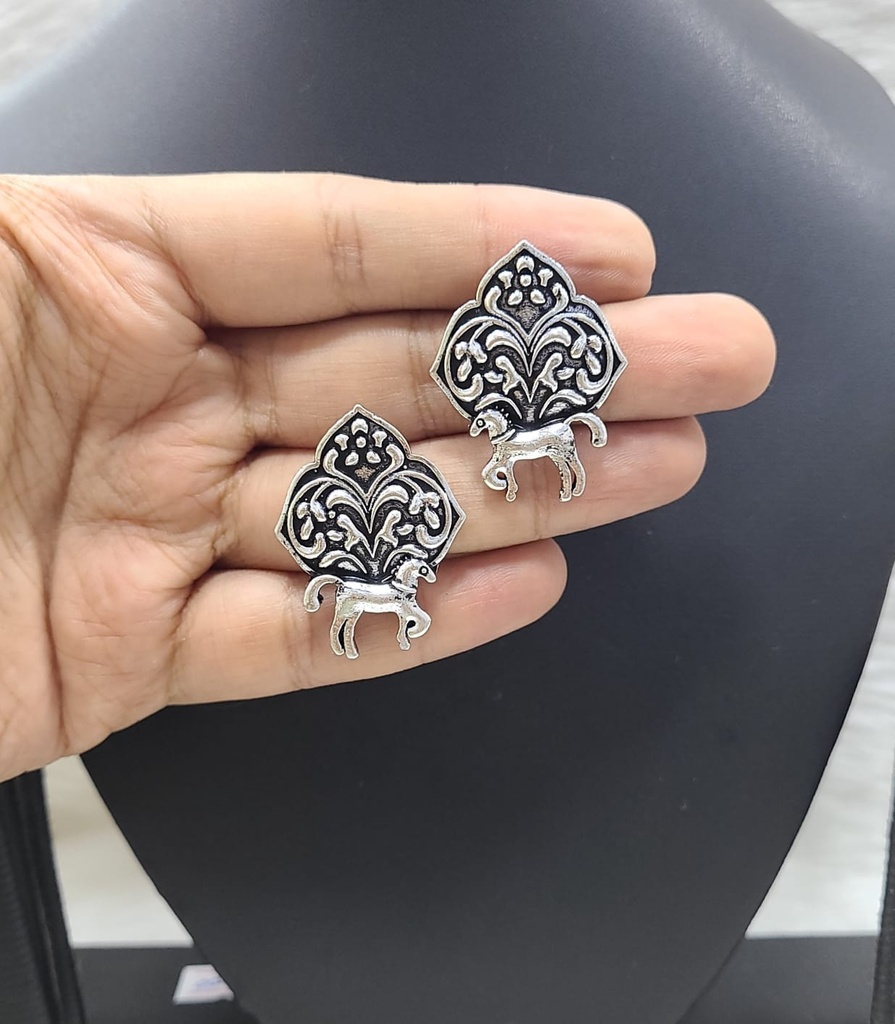 Graceful German Silver Earring Set