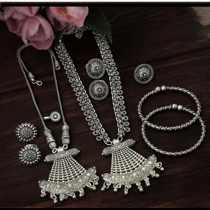 [DS02 6] DS02 6 Oxidised Combo Necklace Jewellery set