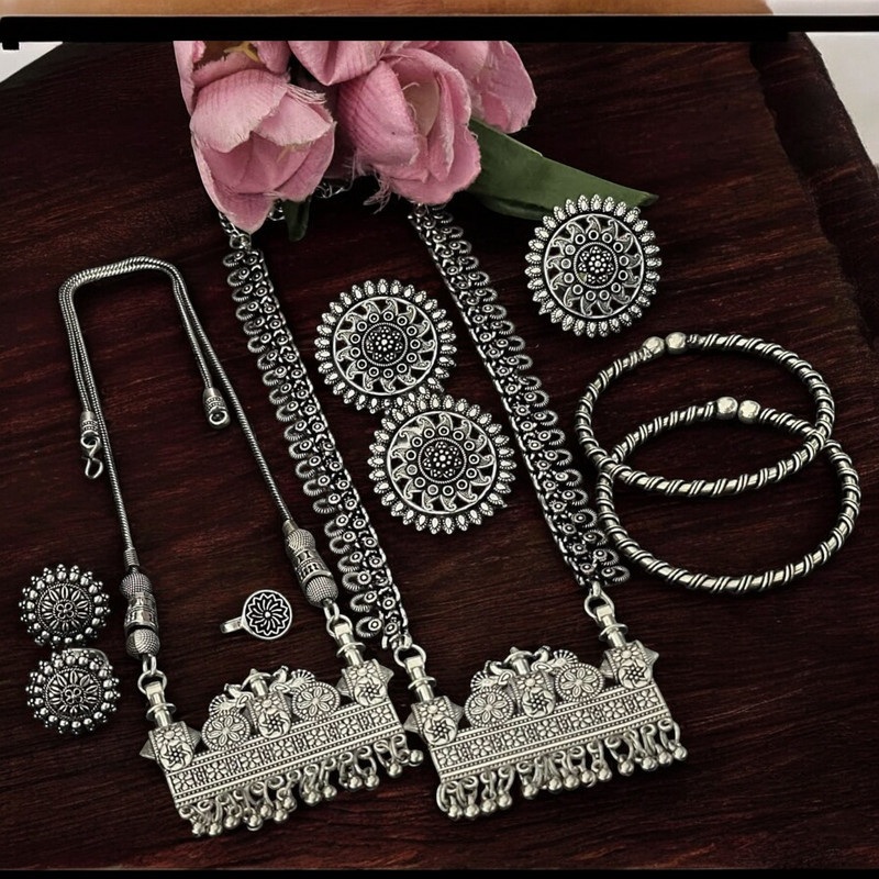 [DS02 5] DS02 5 Oxidised Combo Necklace Jewellery set