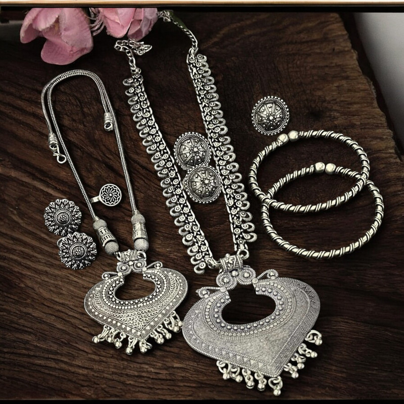 [DS02 4] DS02 4 Oxidised Combo Necklace Jewellery set