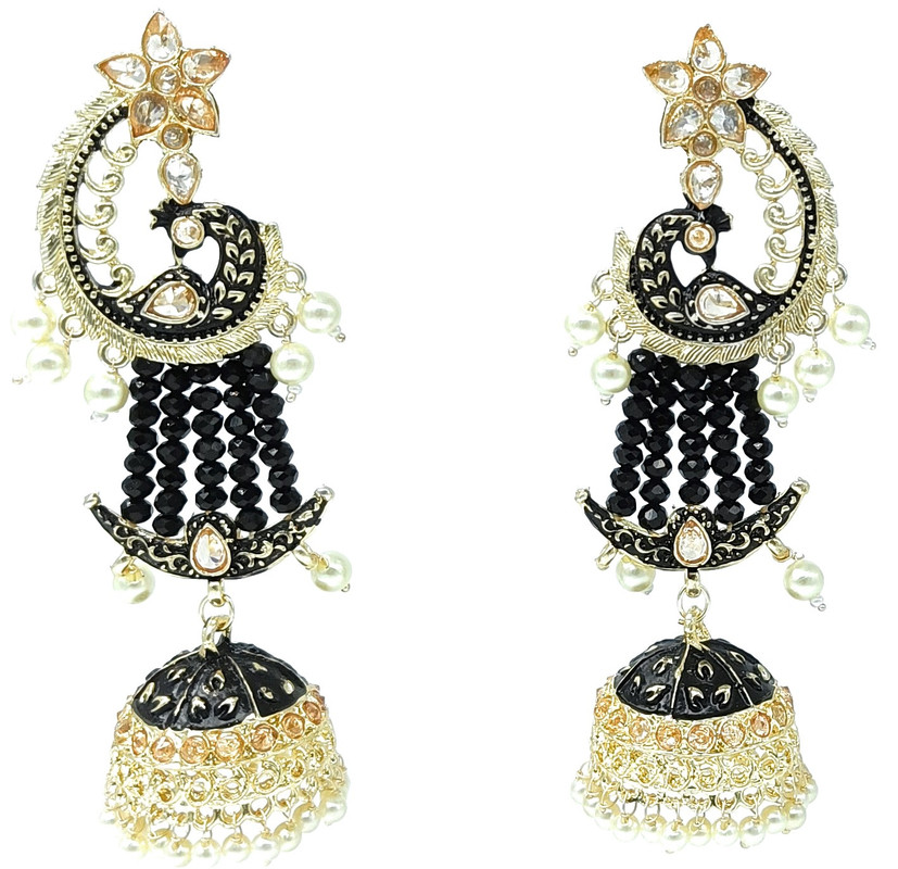 Alluring Reception Black 1 Earrings Set