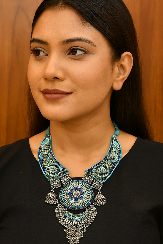 [Fabric Jewellery 2] Gorgeous Stylish Handmade Navratri oxidised fabric fusion jewellery