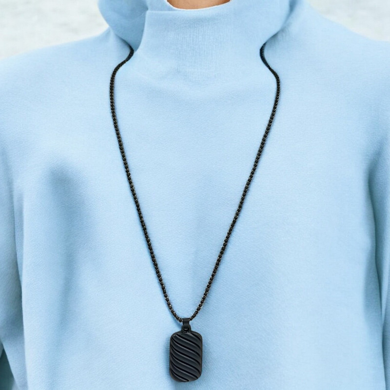 [Mens Pendant Necklace 3] Bold Accent Mens Pendant Chain necklace