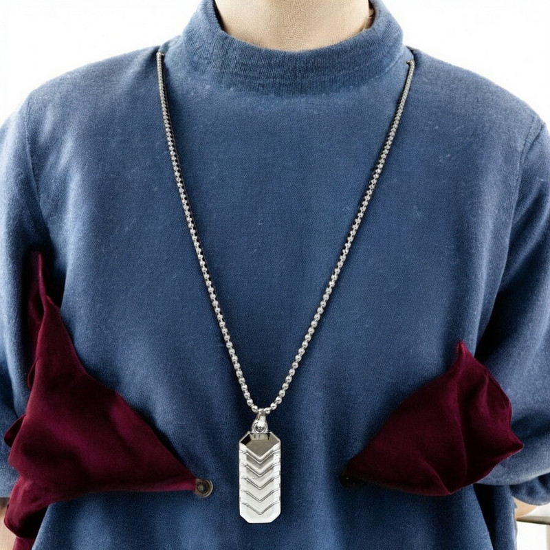 [Mens Pendant Necklace 8] Festive Gleam Mens Pendant Chain necklace