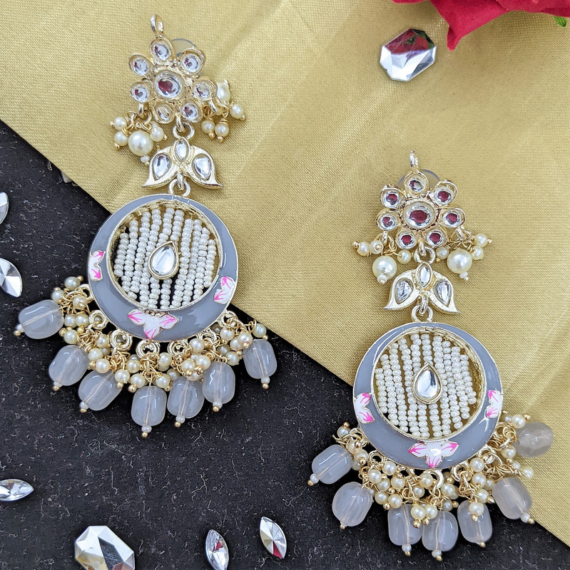 Grand Engagement Grey Earrings Set