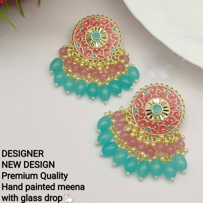 Chic Designer Babypink Earrings Set