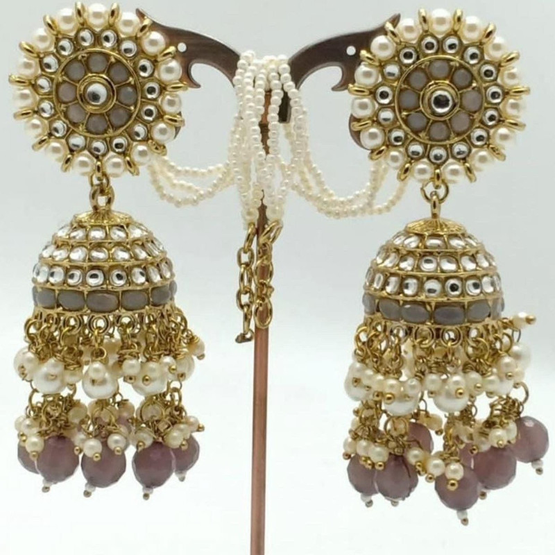 [ER93 GREY] Vintage Designer Grey Earrings Set