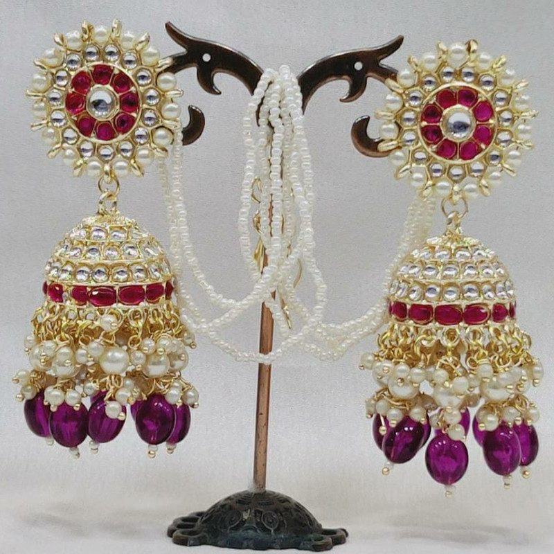 Trendy Designer Maroon Earrings Set