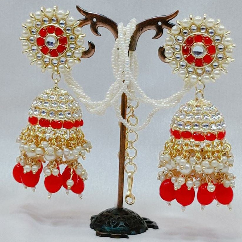Exquisite Designer Red Earrings Set