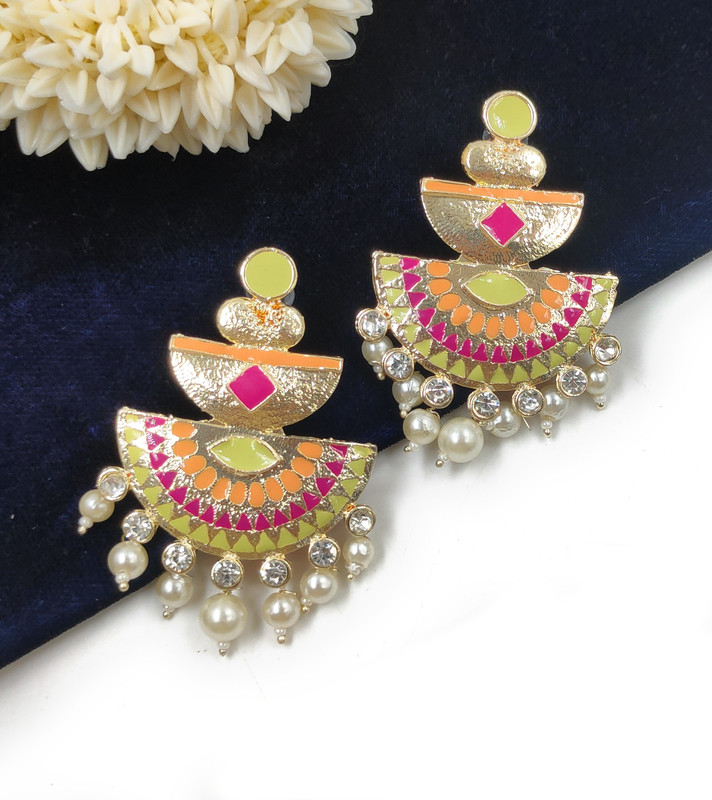 Splendid Sangeet Yellow Earrings Set