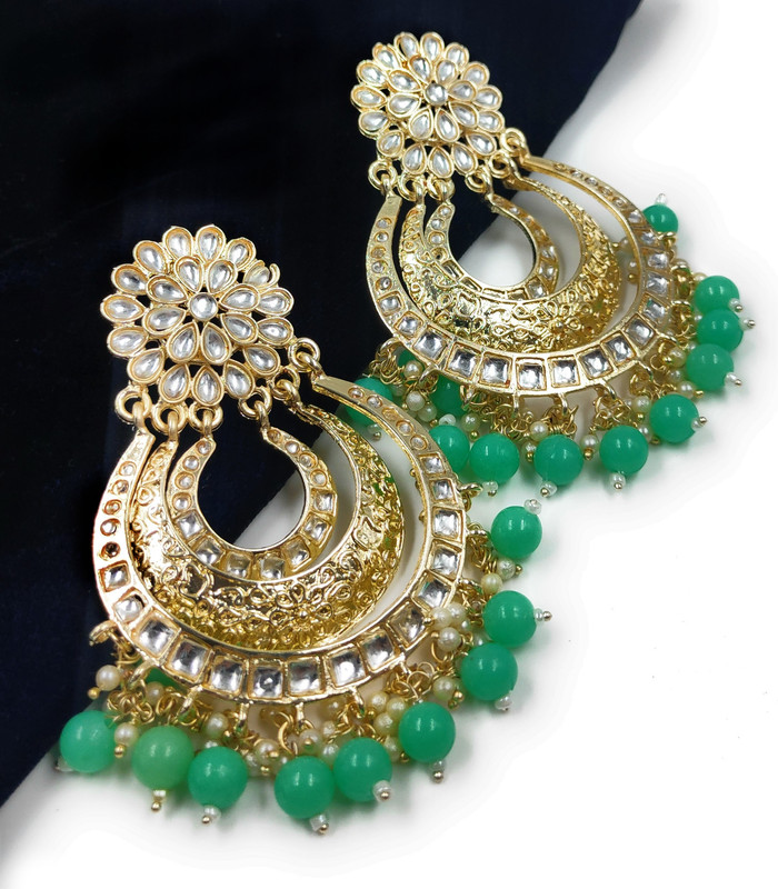 Ethereal Sangeet Mintgreen Earrings Set