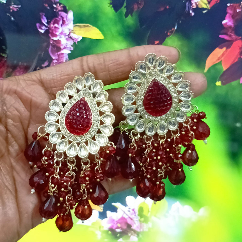 Trendy Mehendi Maroon 1 Earrings Set