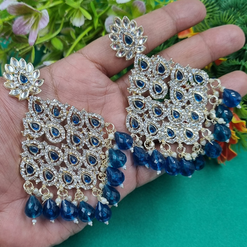Authentic Mehendi Blue 1 Earrings Set