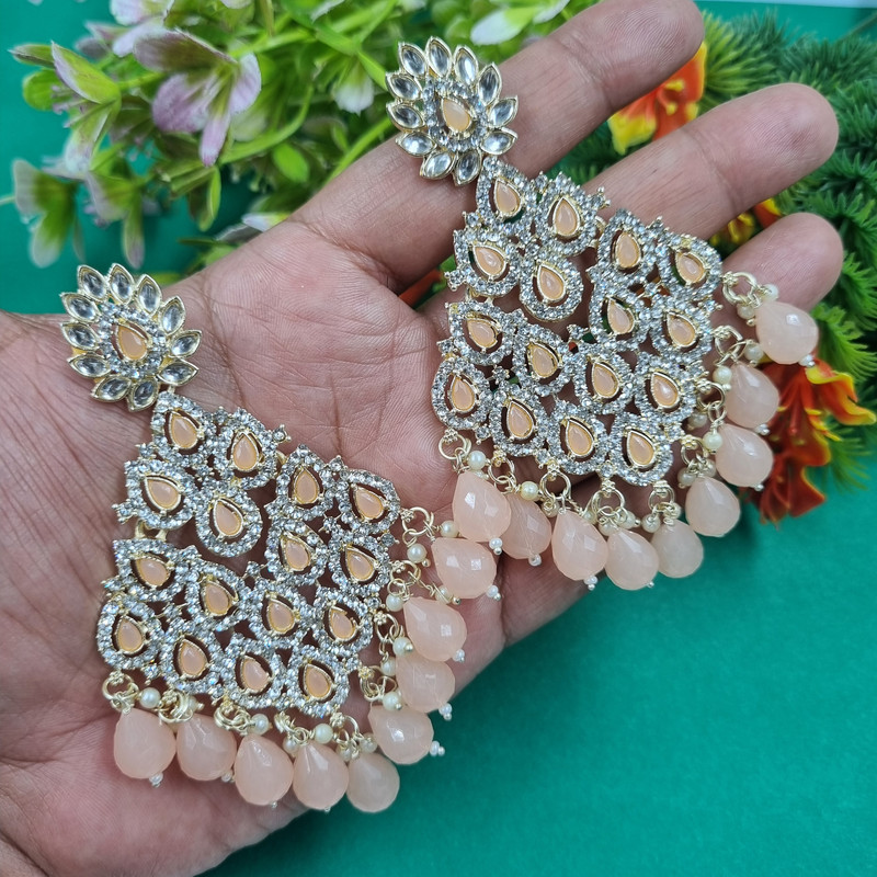 Divine Mehendi Peach 2 Earrings Set