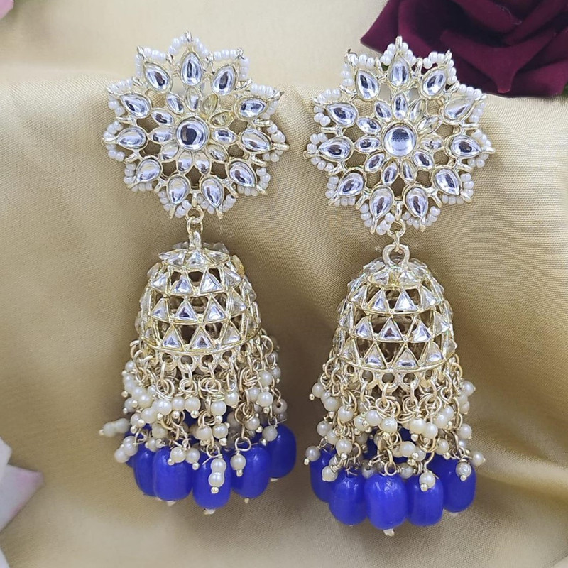 Splendid Mehendi Blue Earrings Set