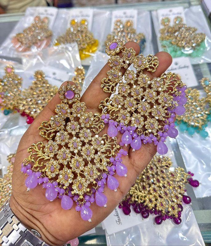 Classic Haldi Light Purple Earrings Set