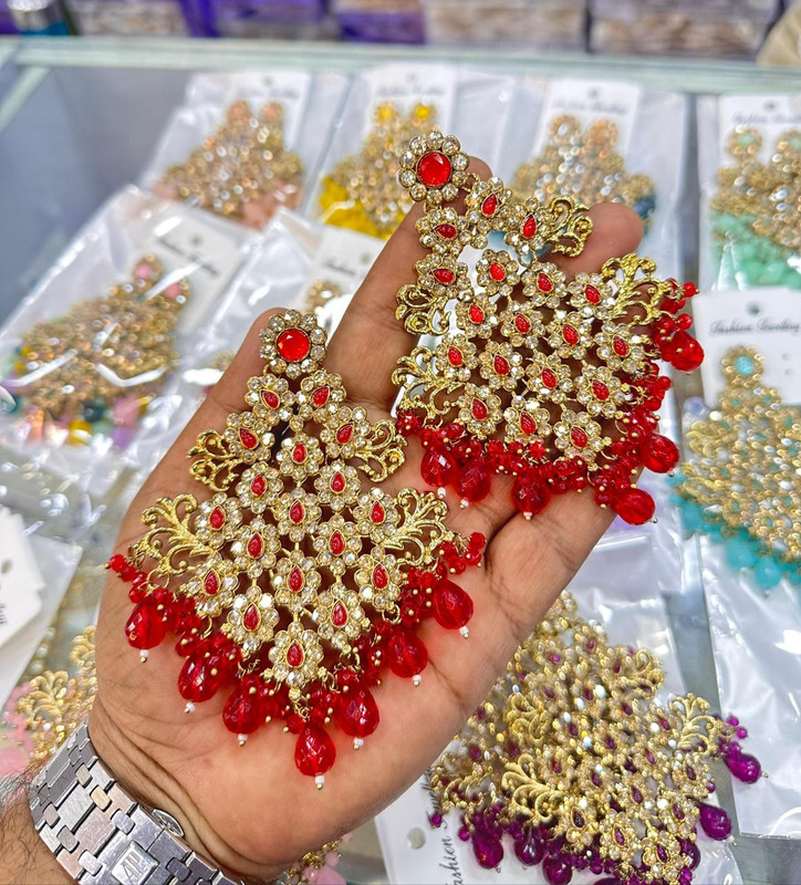 Shandaar Haldi Red Earrings Set