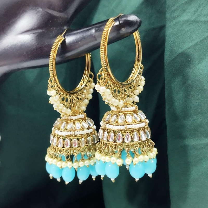 Divine Haldi Sky Blue Earrings Set