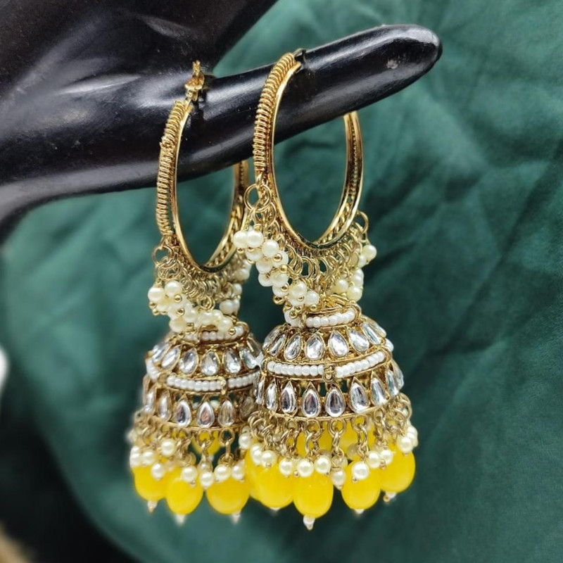 Majestic Haldi Yellow Earrings Set