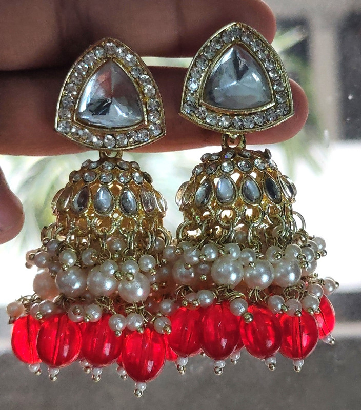 Grand Haldi Red 3 Earrings Set