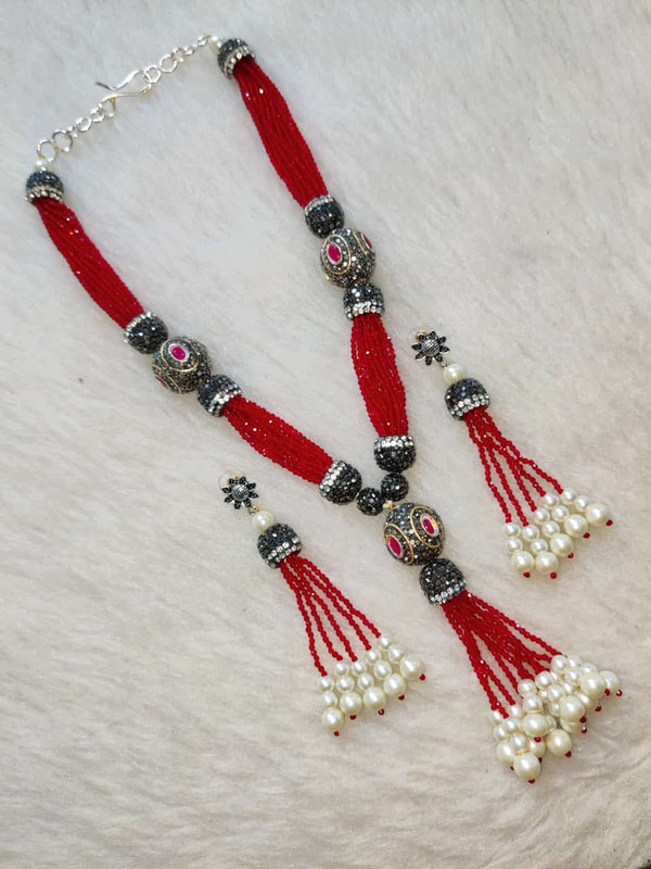 [F1 RED] F1 RED Fusion Collection Necklace Earrings Jewellery Set