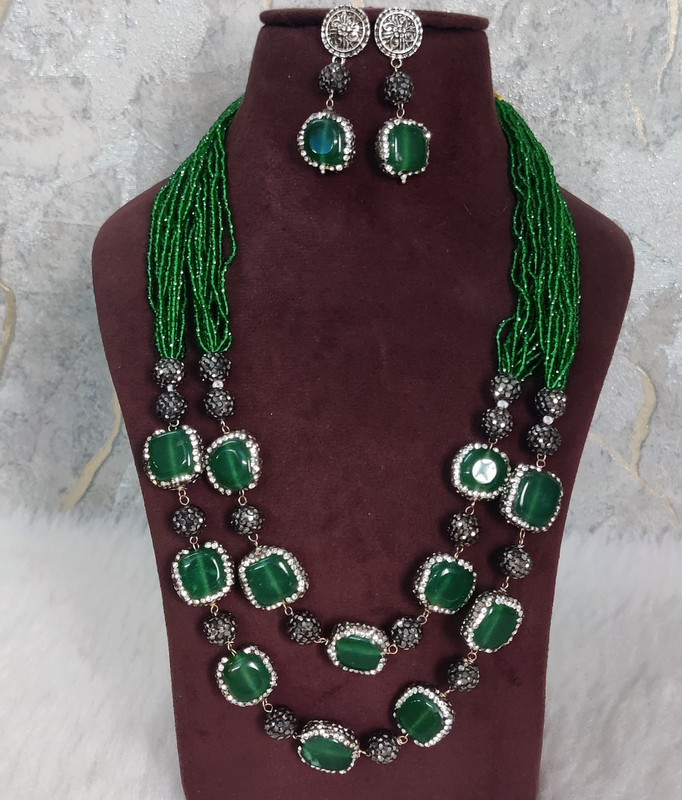 [F4 GREEN] F4 GREEN Fusion Collection Necklace Earrings Jewellery Set