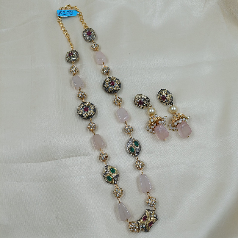 F7 BABY PINK Fusion Collection Necklace Earrings Jewellery Set