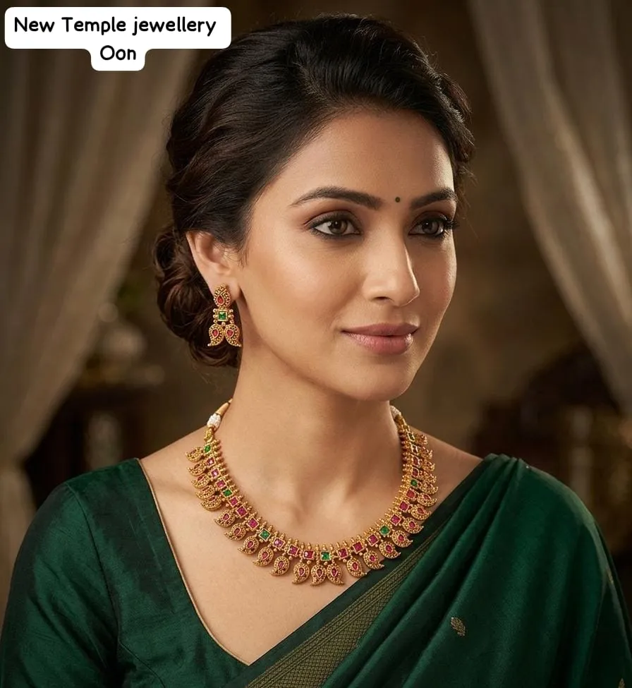 Copper Temple Jewellery Set (SUNS076 MULTI)