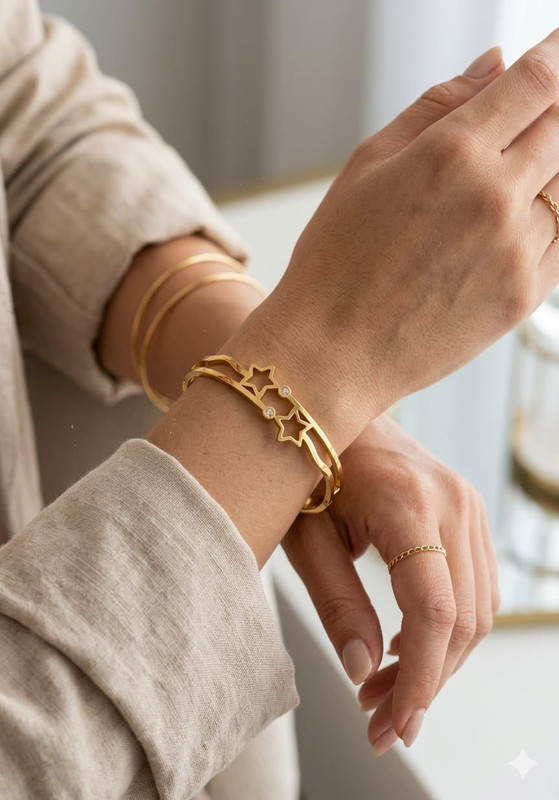 Gehana Mahal Steel Anti Tarnish Bracelet ATB-(9) Pack of 3