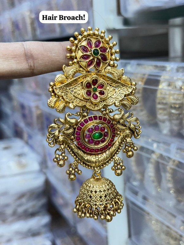 Gehana Mahal South Indian Hair Broach CSK-(17) Pack of 3