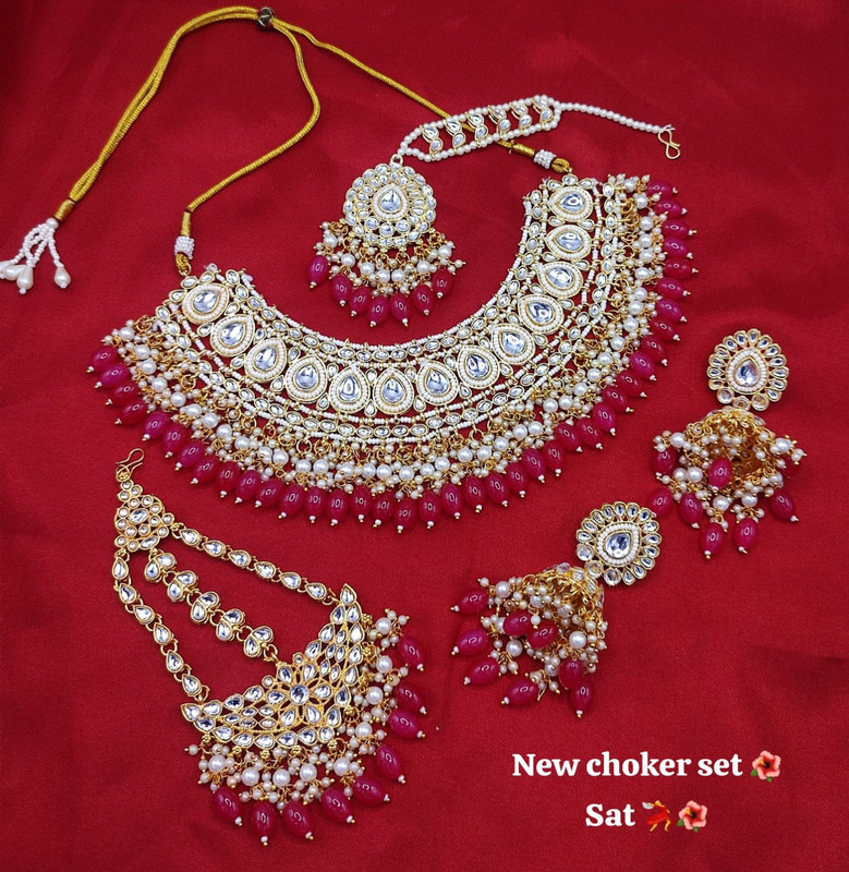 Lustrous Boutique Subr004 Rani Kundan Bridal Jewellery Set For Bride