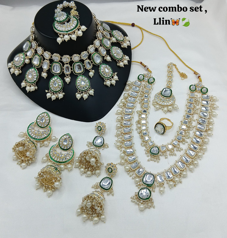 Trendy Glam Subr007 White Kundan Bridal Jewellery Set For Bride