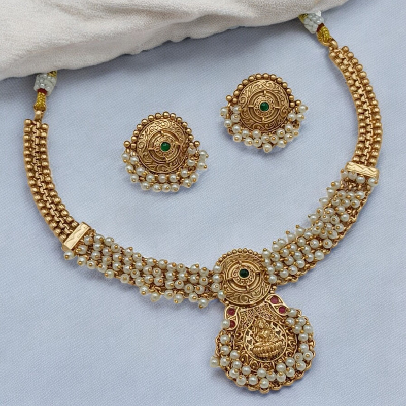 PCS2 Copper Necklace & Earrings Jewellery set for Women