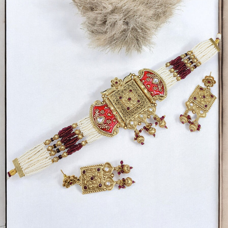 PCS59 Copper Necklace & Earrings Jewellery set for Women